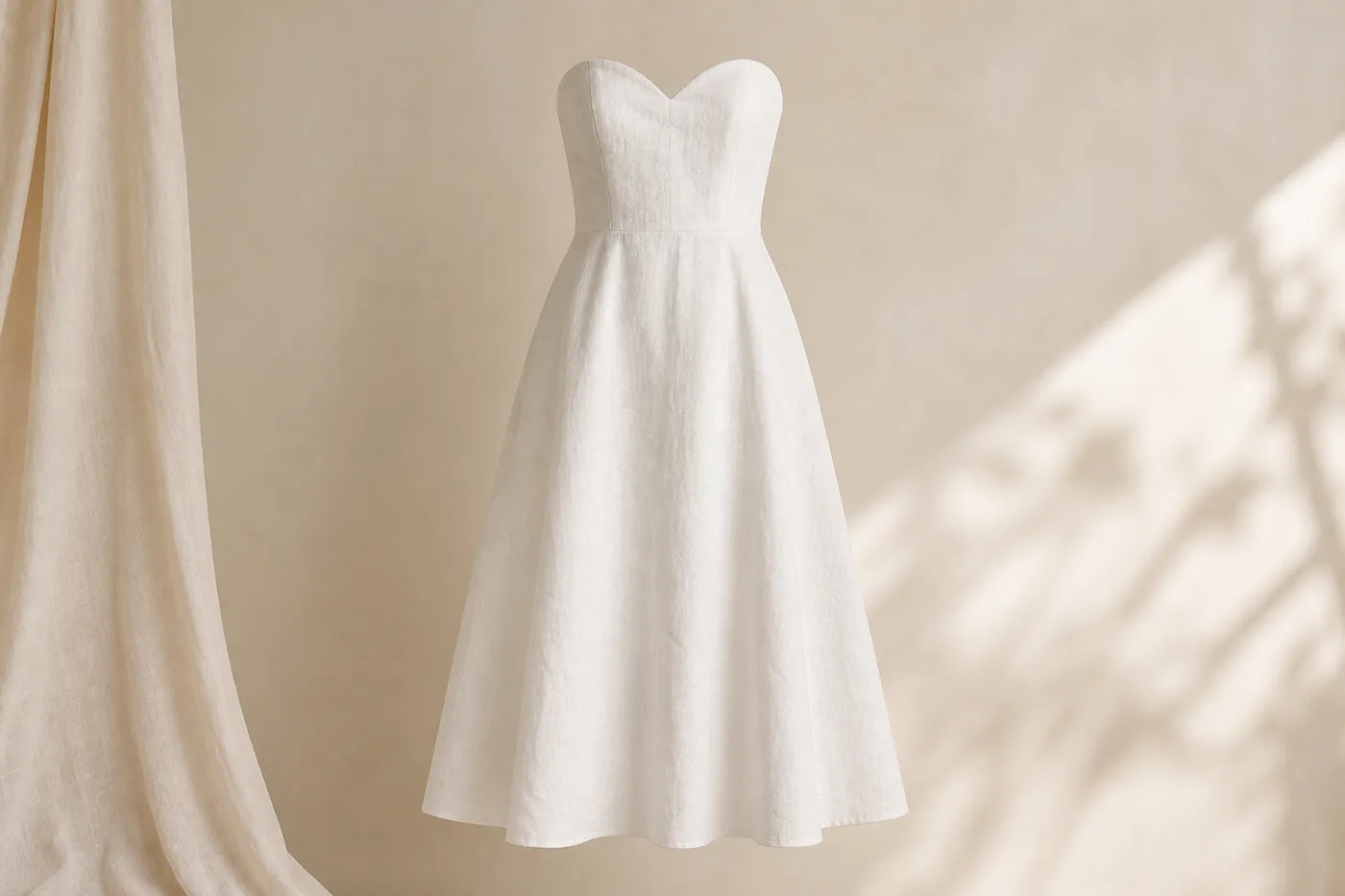 Linen Strapless Dress No.04